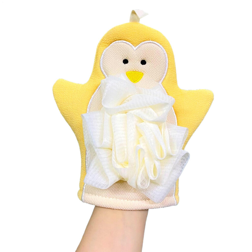 Yellow Body Exfoliator Glove, Doublesided Exfoliating Glove For Body, Shower Puff And Mitt, Dead Skin Removal