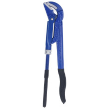 Water Pump Pliers 45 Degree Bent Nose Pipe Wrench, MultiUse Plumbing Tool, 1 Inch Opening (070mm), Blue