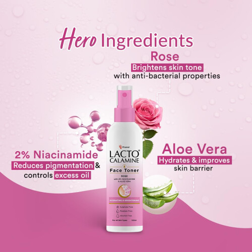 Lacto Calamine Rose Water Toner 120ml 2