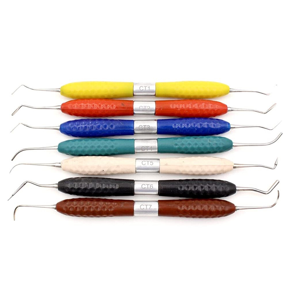 Dental Composite Filling Instrument Set, 7Piece Silicone Handle, Restoration Placement And Contouring Tools CT1CT7