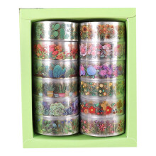 12Rolls Flower PET Tape Decorative Tape 15mmX2M for Craft