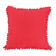 Housses de coussin décoratives sophistiquées, jeté carré en velours avec pompons doux au design exquis pour salon, chambre, bureau, velours