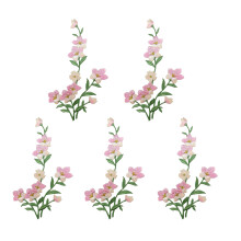 5PCS Embroidery Appliques Embroidered Flower Iron on-Pink