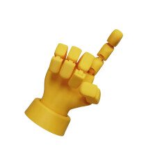 Flexibel handmodel, beweegbare vingers oefenpop hand figuur-Geel