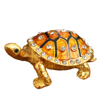 Boßte de rangement en métal en forme de tortue élégante,-Or.