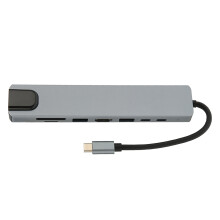 Multifunktionale Dockingstation und USB-C-Hub bieten erweiterte 8-in-1-Konnektivität, einschließlich 4K-HDMI-Adapter und schnellem PD-Laden, für