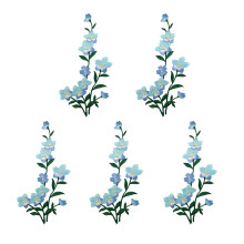 5 stuks borduurwerk bloempatches opstrijkbare borduurwerk-Blauw
