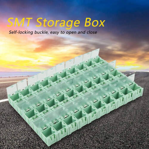 Multi Pack 50 Stackable ABS Component Boxes For Resistors-Black 1