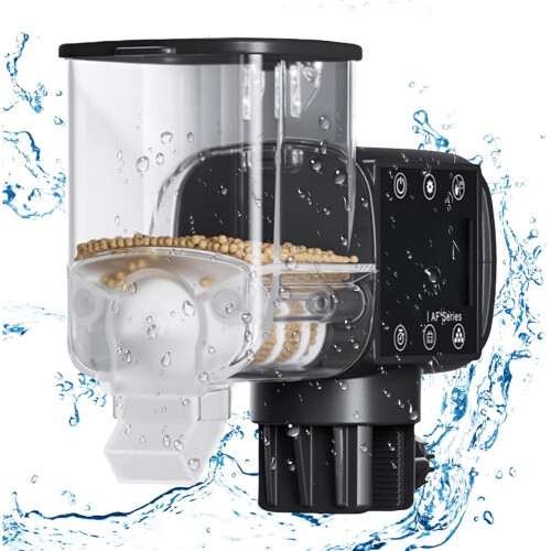Automatic Turtle Feeder With Timer  Programmable Aquarium Food Dispenser, Battery Powered, Digital Display, Plastic 2
