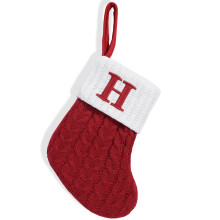Letter Christmas Stockings Gift Bag Lovely Knit Christmas-H