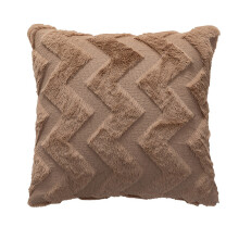 Housse de coussin décorative pour un style bohème, double face en fausse fourrure texturée effet poil de lapin, 45 x 45 cm, lavable en machine,