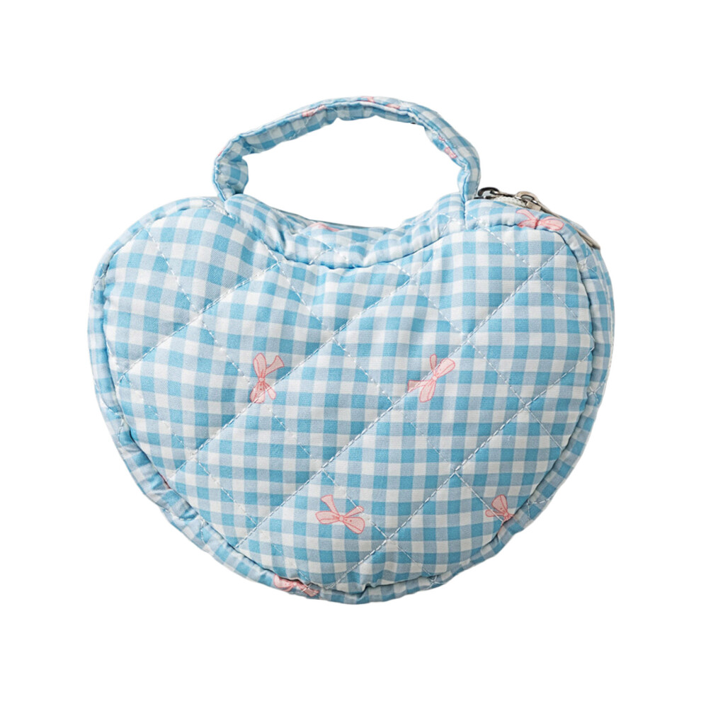 Florals Heart Makeup Bag For Ladies Quilted Fabric Travel-I