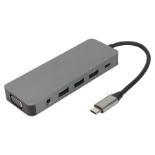 Multifunktionaler USB-C-Hub, kristallklare Videoübertragung, superschnelle USB-Anschlüsse für Ihr Mobilgerät, Grau, 11-in-1-Design,