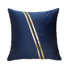 Housses de coussin décoratives élégantes en velours, fermeture éclair invisible pour un design sans couture, chic et raffiné avec cuir doré