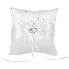 Elegant Wedding Ring Carrier Pillow with Heart Motif and Secure Hold, Finger-sensing Headlights Inspired Attention-Grabbing Finish, Lightweight Design