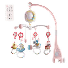Baby Musical Crib Mobile With Music Night Lights Projector Timing Function Hanging Rattles Remote Control Nursery Mobile