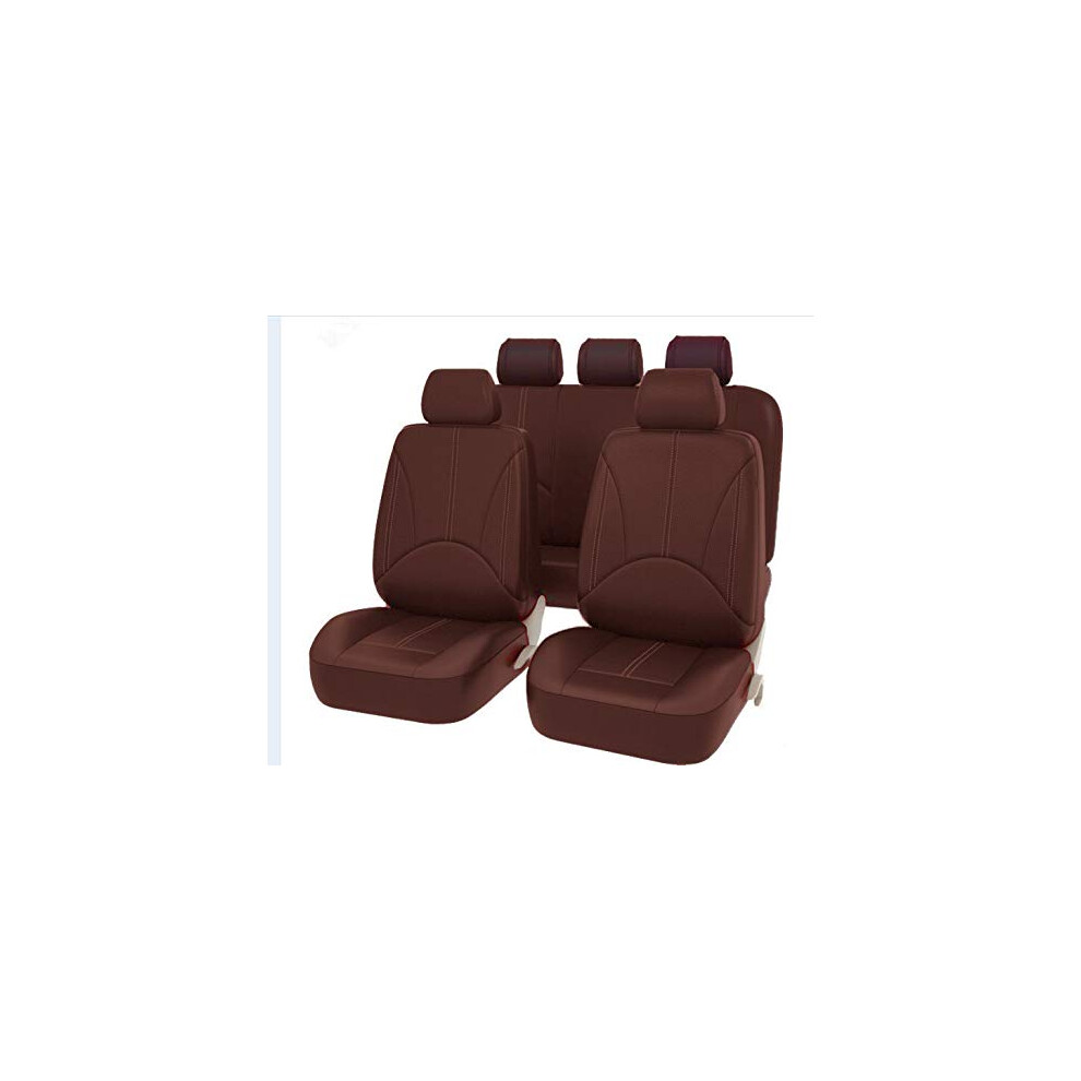 Car Leather Seat Covers For Vw Beetle 20122019, 9Piece Allweather Waterproof Nonslip Seat Protectors Brown 9119770948816