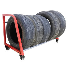 Heavy Duty Tire Storage Rack for Garage, Adjustable FloorMounted Stand with Wheels for SUV RV Trailer