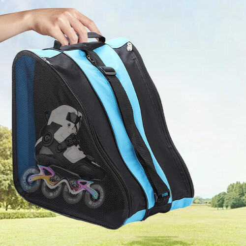Ice Skating Bag Waterproof Large Capacity Roller Gear Storage With Adjustable Straps Blue 1