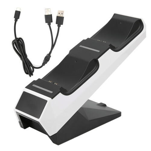 Stazione di ricarica per controller PS5 con modulo di controllo intelligente di sicurezza e contenitore compatto, ideale per controller DualSense ed