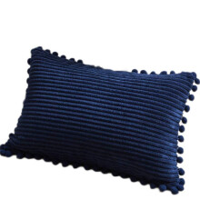 Jeté lombaire élégant en velours, housse de coussin décorative à pompons, finitions exquises, lot de 2