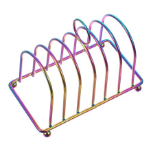 Stainless Steel Toast Rack, Compact Display for Bread and Baked Goods, Multipurpose Organizer, Book Holder, Silver