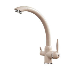 3 Way Kitchen Tap Brass 3 In 1 Swivel Kitchen Sink Tap Oatmeal Color