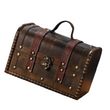 Multipurpose Sturdy Wood Suitcases-Coconut Brown Style A