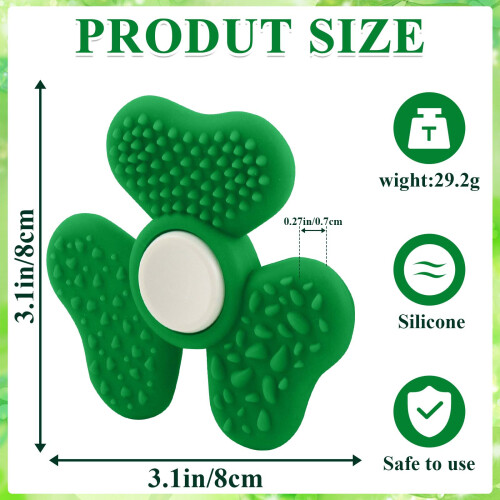 StPatricks Day Sensory Spinner Toy Texture Clovers Rotating 2