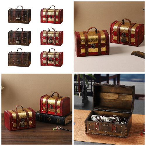 Multipurpose Sturdy Wood Suitcases-Coconut Brown Style A 2