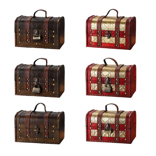 Multipurpose Sturdy Wood Suitcases-Coconut Brown Style A 1