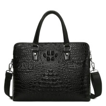 Leather Briefcase for Men, Laptop Messenger Bag, Professional Work Bag, Black