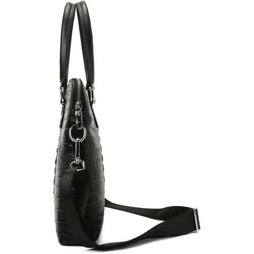Leather Briefcase for Men, Laptop Messenger Bag, Professional Work Bag, Black 1