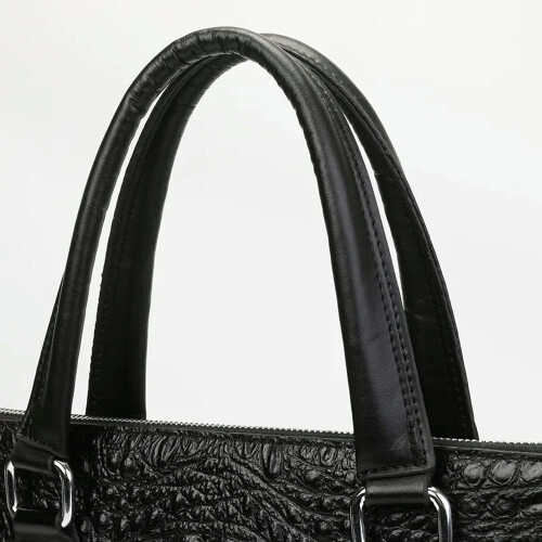 Leather Briefcase for Men, Laptop Messenger Bag, Professional Work Bag, Black 2