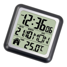 Horloge numérique étanche avec affichage de la-Gris métal