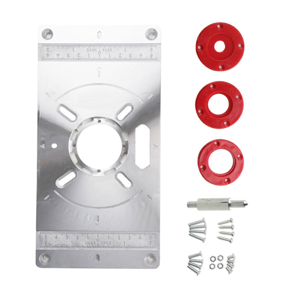 Aluminium Woodworking Router Table Insert Plate For-Red 7696001282878