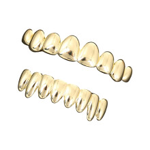 Hip Hop Style Brass Dental Grillzs Set Removable Mouth-Gold