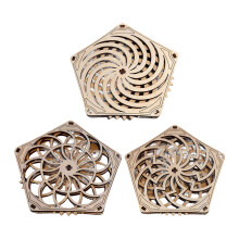 Lot de 3 dessous de verre rotatifs, napperon en bois creux pour