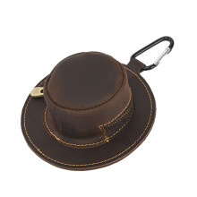 Cowboy Hat Shaped Small Coin Purse for Men Women-Coffee Color