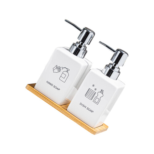 Ceramic Liquid Dispensing Bottle with Ergonomic Pump Black-2