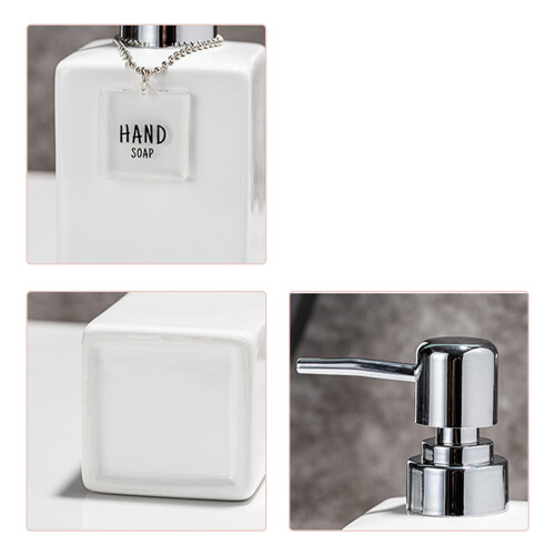 Ceramic Liquid Dispensing Bottle with Ergonomic Pump Black-2 1