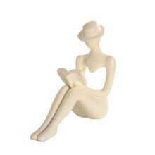 Modern Abstract Human Statue Desk Ornamentation-Creamy White 3