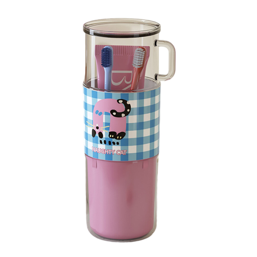 Portable Mouthwash Cup with Handle Compact Design Travek-Pink