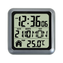 Horloge de douche numérique, température intérieure ou-Argent