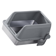Bac à litière de toilette pour animaux de compagnie-Gris foncé