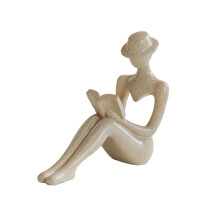 Modern Figurine Abstract Resin Art Sculpture Bookshelfs-Grey 3
