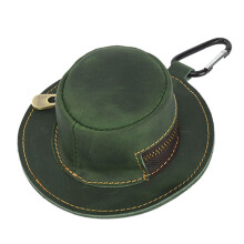 Portable Leather Cowboy Hat Shaped Money Bag Travel-Green