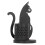 Schwarzer Stifthalter aus Metall mit Katzenmotiv, 1