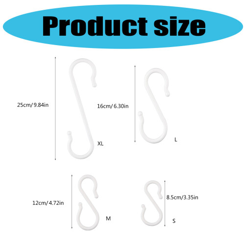 No Drill Plastic S Hooks Adhesive Wall Hooks for Kitchen-S 2