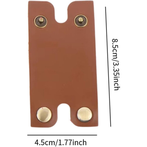 PU Leather Razor Blade Cover with Shock Absorbing Interior and Secure Button Closure, Brown 2